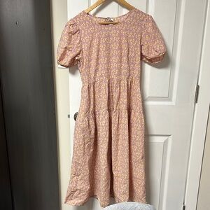 Purple and Yellow Floral Dress